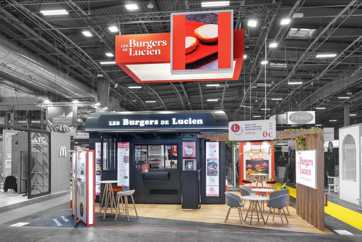 Les Burgers de Lucien, stand réalisé